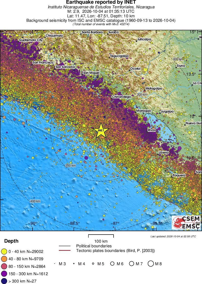 regional historical seismicity