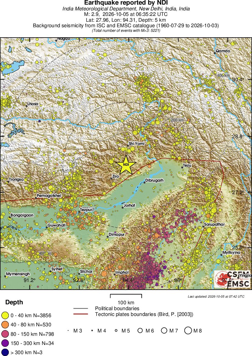 regional historical seismicity