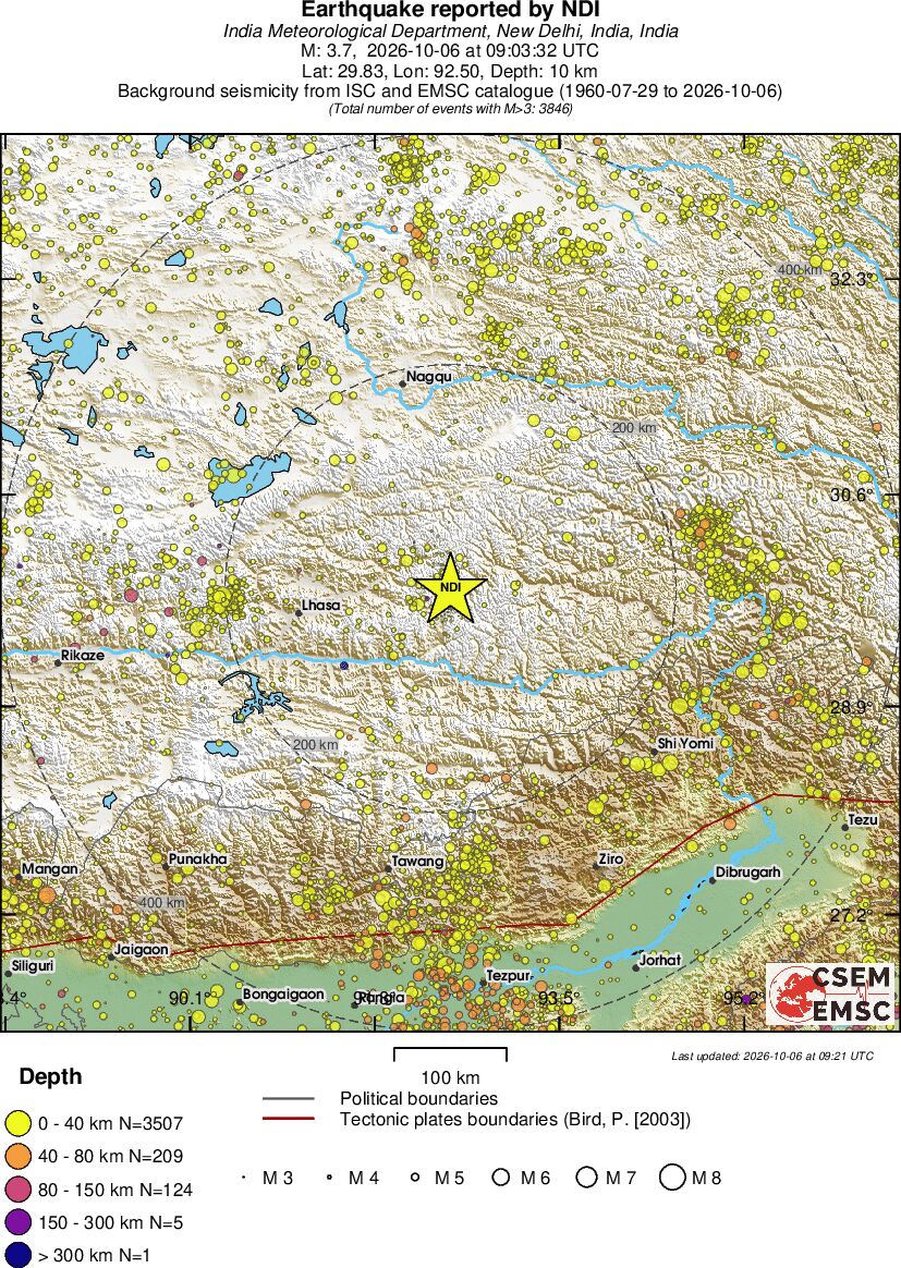 regional historical seismicity