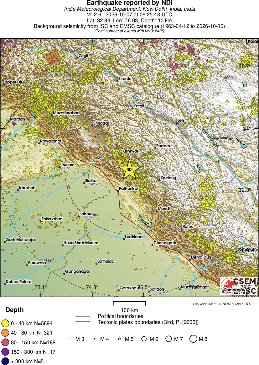 regional historical seismicity