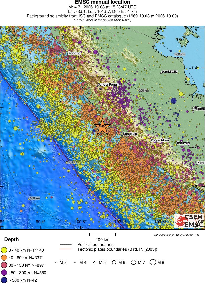regional historical seismicity