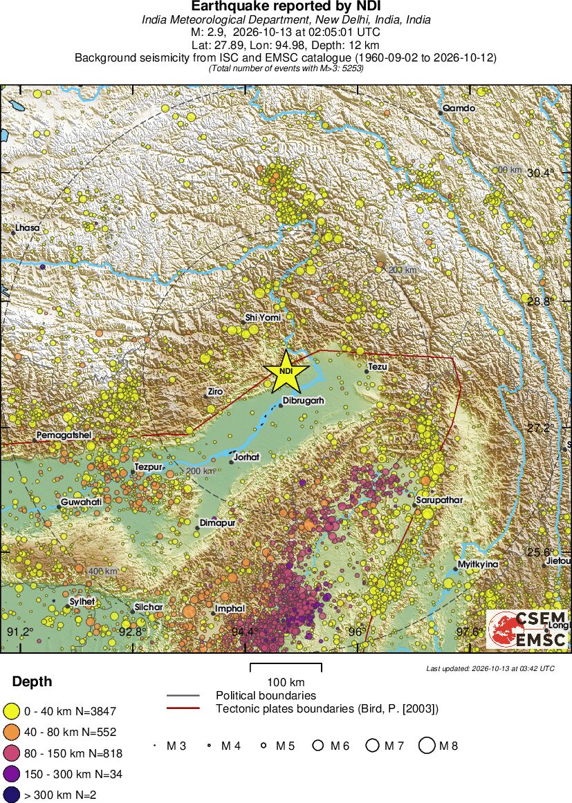 regional historical seismicity