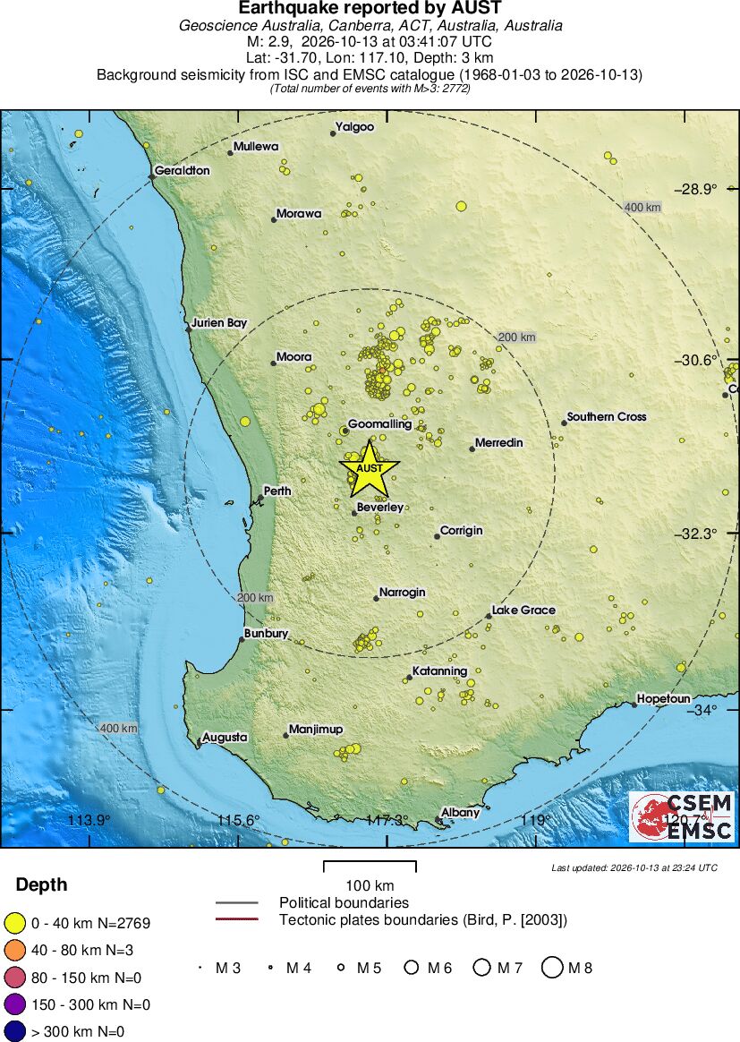 regional historical seismicity