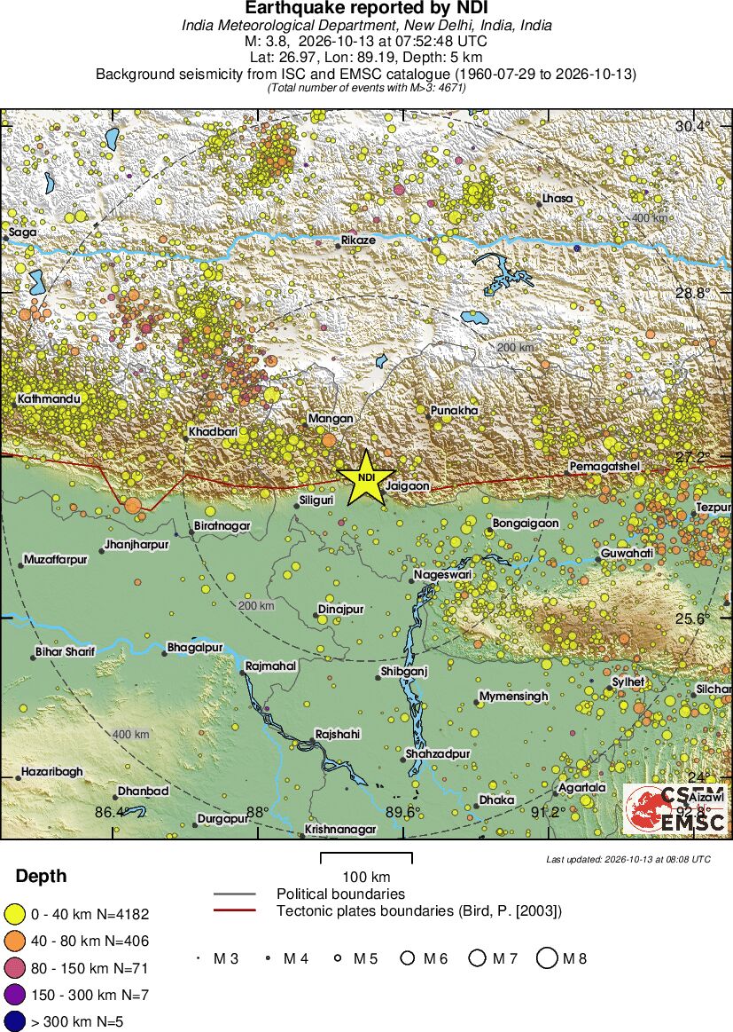 regional historical seismicity