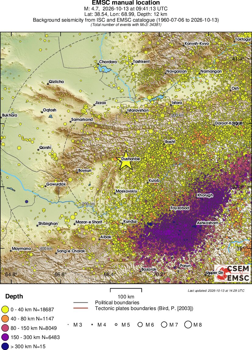 regional historical seismicity