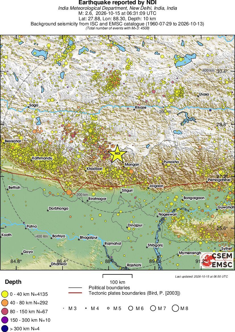 regional historical seismicity