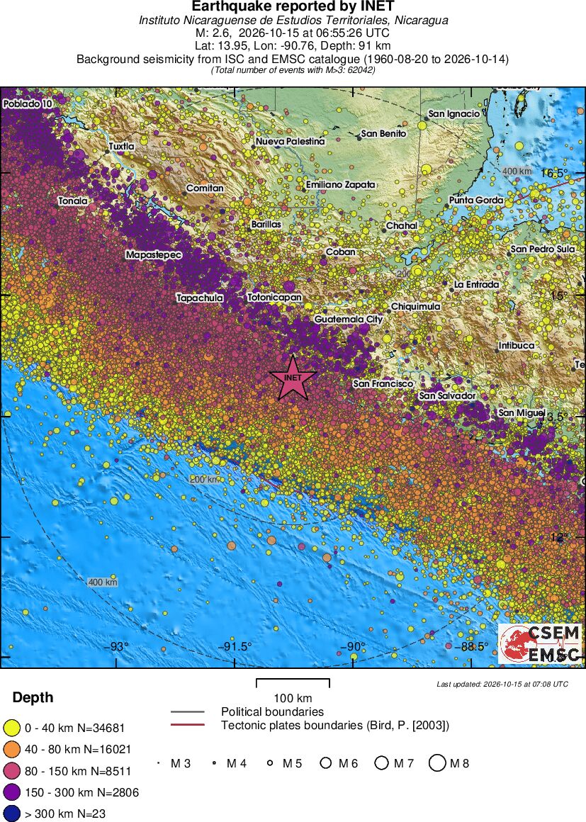 regional historical seismicity