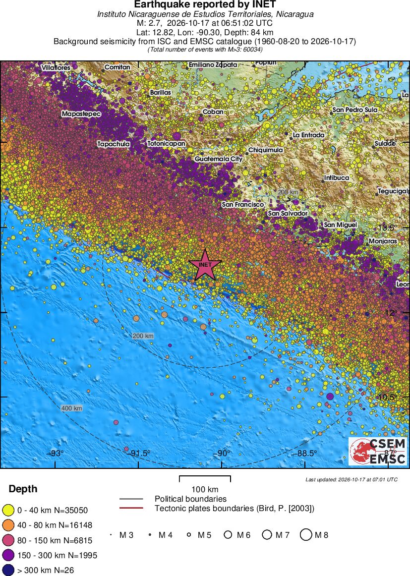 regional historical seismicity
