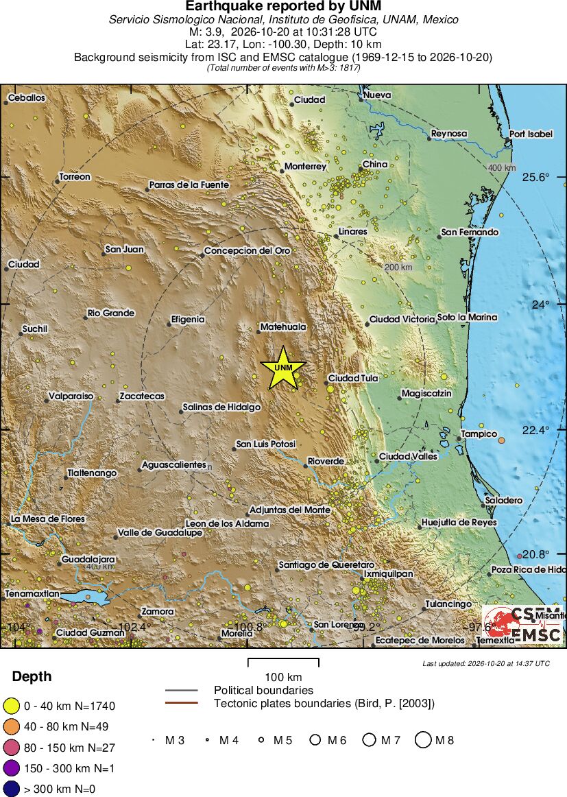 regional historical seismicity
