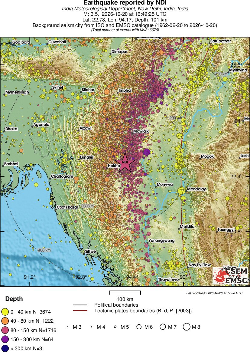 regional historical seismicity