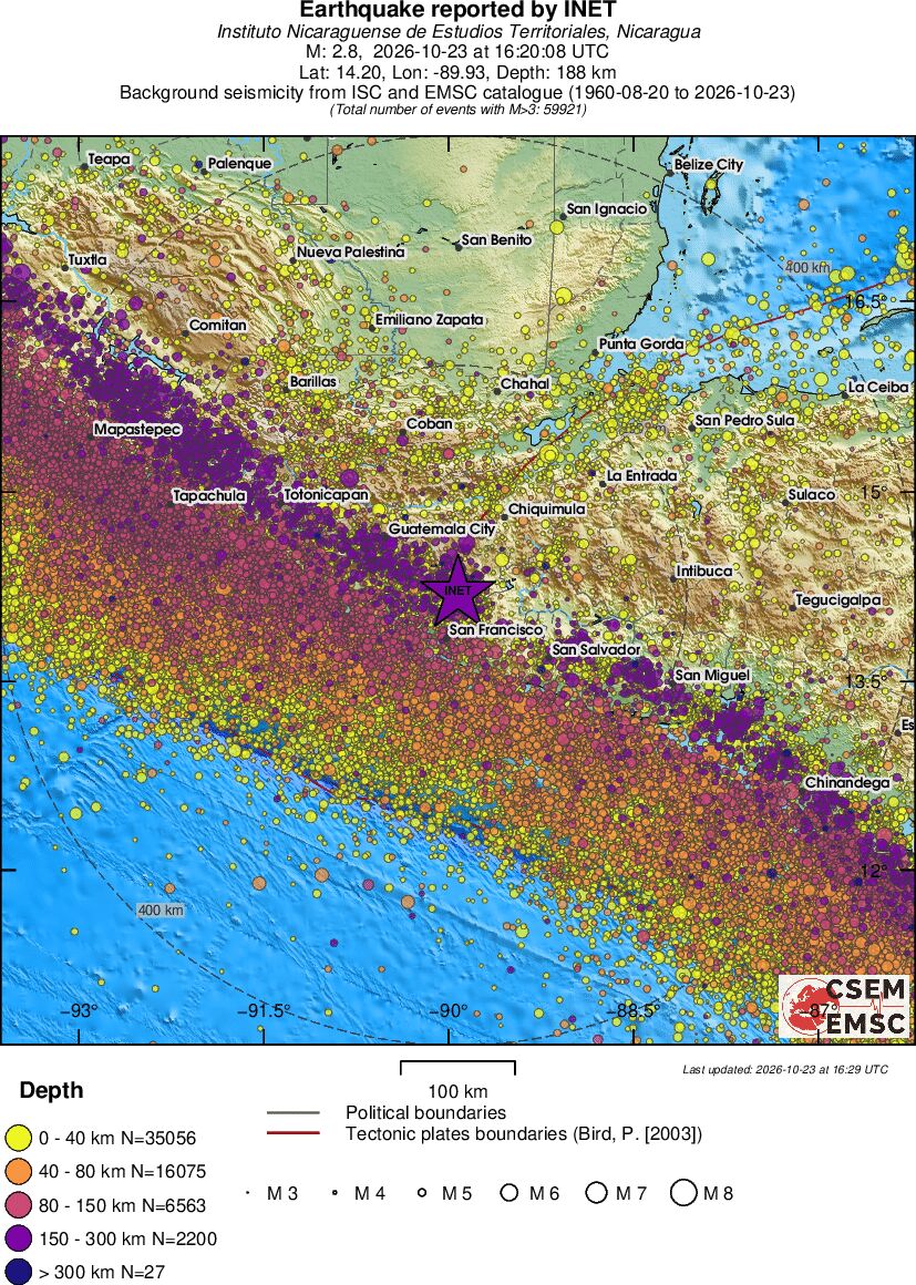regional historical seismicity