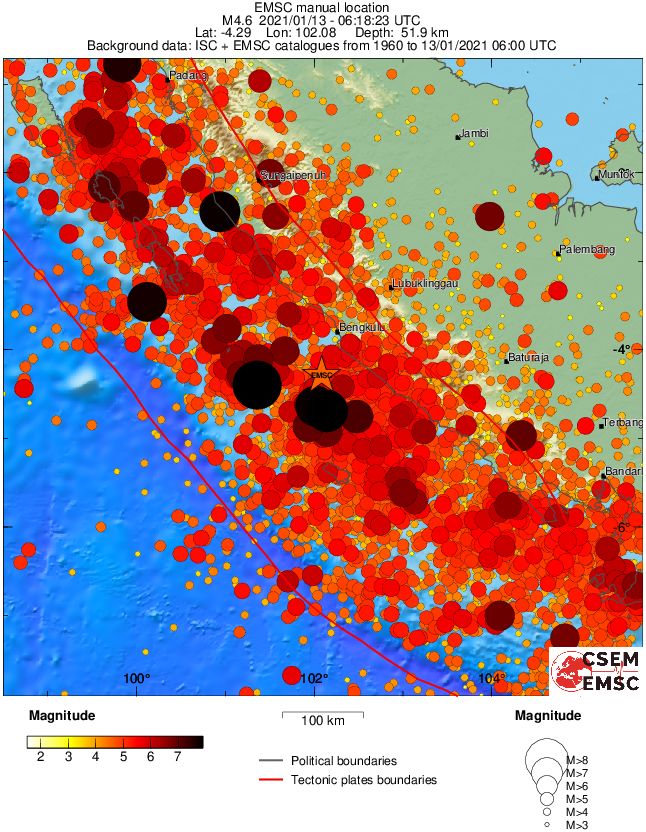 regional magnitude historical seismicity
